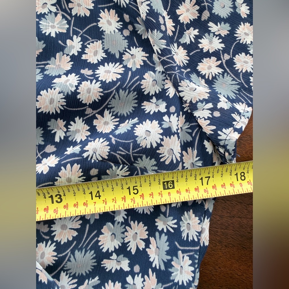 Madewell blue Faux Wrap French Floral Midi Dress 6 - Picture 5 of 7